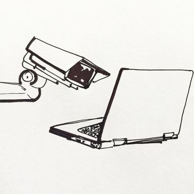 dessin surveillance ordinateur