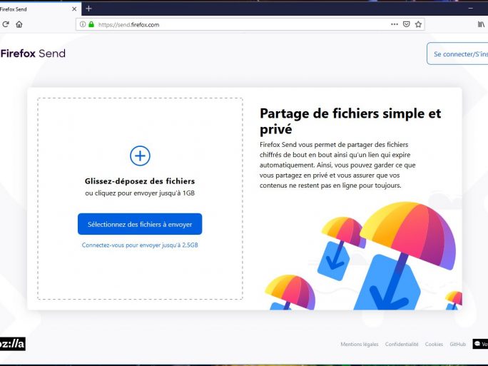 firefox send accueil